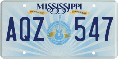 MS license plate AQZ547
