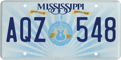 MS license plate AQZ548