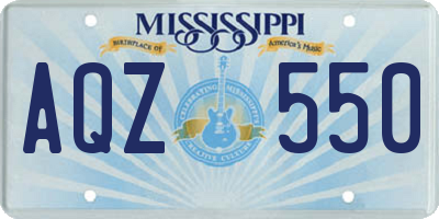 MS license plate AQZ550