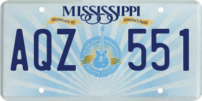 MS license plate AQZ551