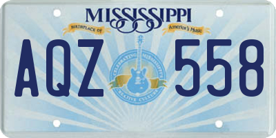 MS license plate AQZ558
