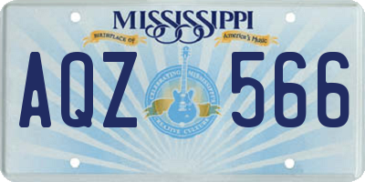 MS license plate AQZ566