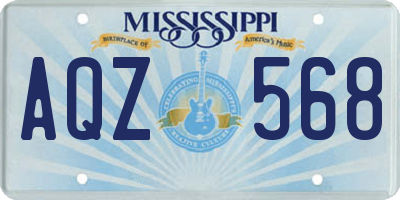 MS license plate AQZ568