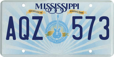 MS license plate AQZ573