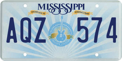 MS license plate AQZ574