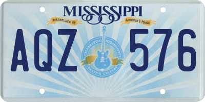 MS license plate AQZ576