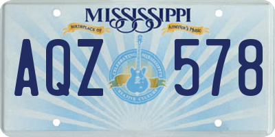 MS license plate AQZ578