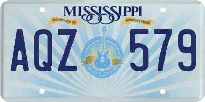 MS license plate AQZ579