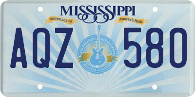 MS license plate AQZ580