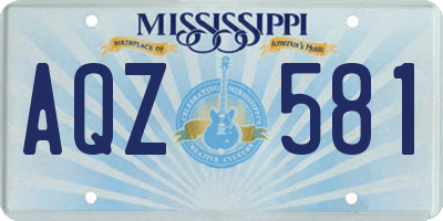 MS license plate AQZ581