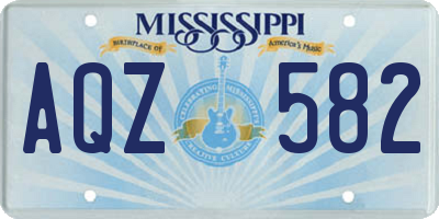 MS license plate AQZ582