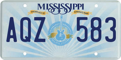 MS license plate AQZ583