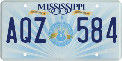 MS license plate AQZ584