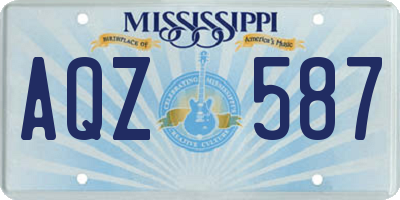 MS license plate AQZ587