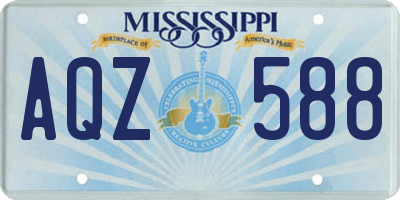 MS license plate AQZ588