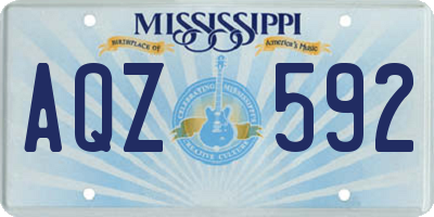 MS license plate AQZ592