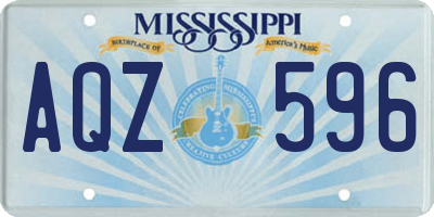 MS license plate AQZ596