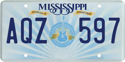 MS license plate AQZ597