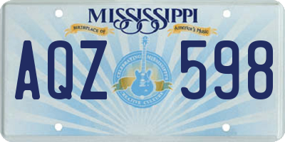 MS license plate AQZ598