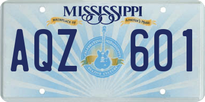 MS license plate AQZ601