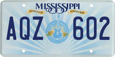 MS license plate AQZ602