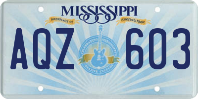 MS license plate AQZ603