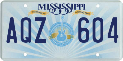 MS license plate AQZ604