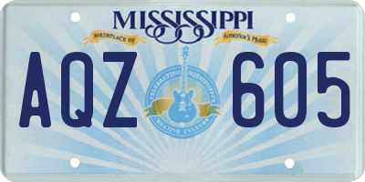 MS license plate AQZ605