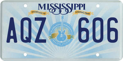 MS license plate AQZ606