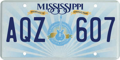 MS license plate AQZ607