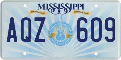 MS license plate AQZ609