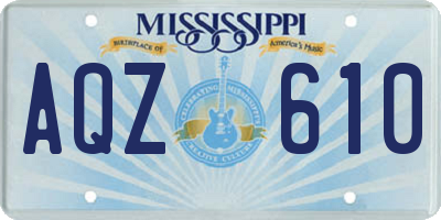 MS license plate AQZ610