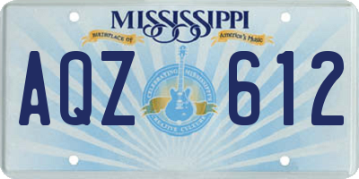 MS license plate AQZ612