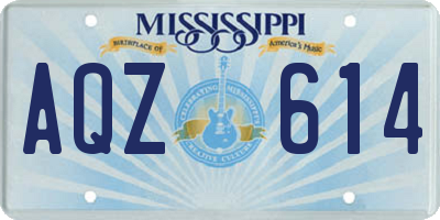 MS license plate AQZ614