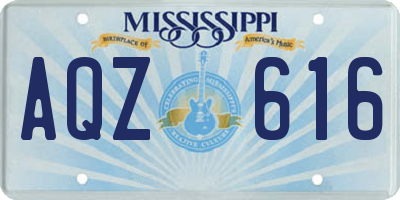 MS license plate AQZ616