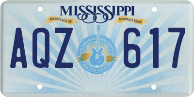 MS license plate AQZ617