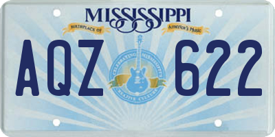 MS license plate AQZ622