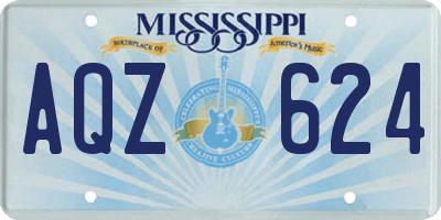 MS license plate AQZ624