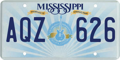MS license plate AQZ626
