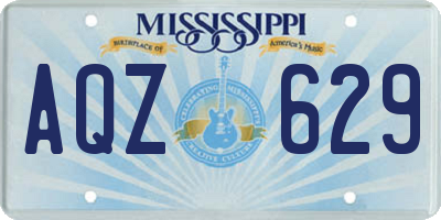 MS license plate AQZ629