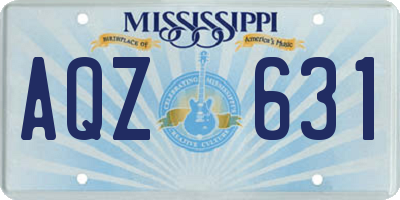 MS license plate AQZ631
