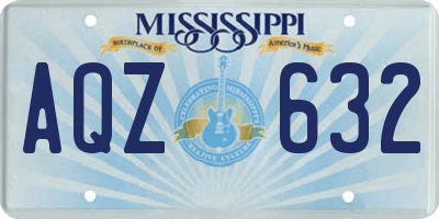 MS license plate AQZ632
