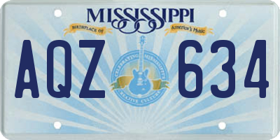 MS license plate AQZ634