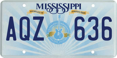 MS license plate AQZ636