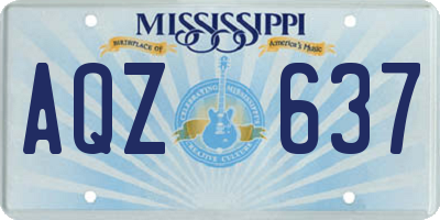 MS license plate AQZ637