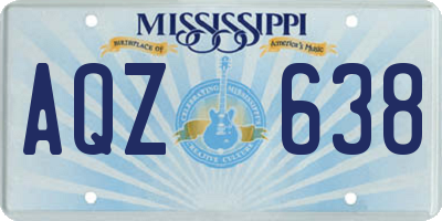 MS license plate AQZ638