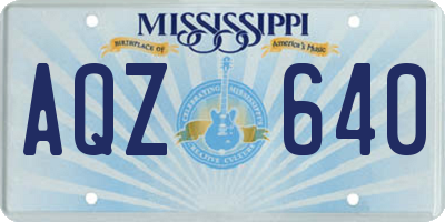 MS license plate AQZ640