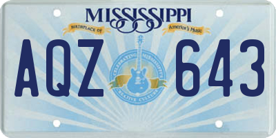 MS license plate AQZ643