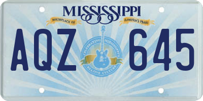 MS license plate AQZ645