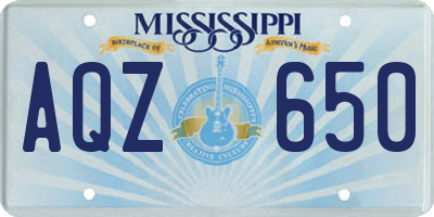 MS license plate AQZ650
